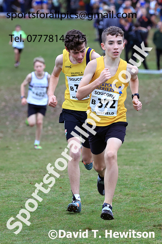 Boys Under-13s 2024 National Cross Country Relays, Berry Hill Park, Mansfield.   Photo: David T. Hewitson/Sports for All Pic
